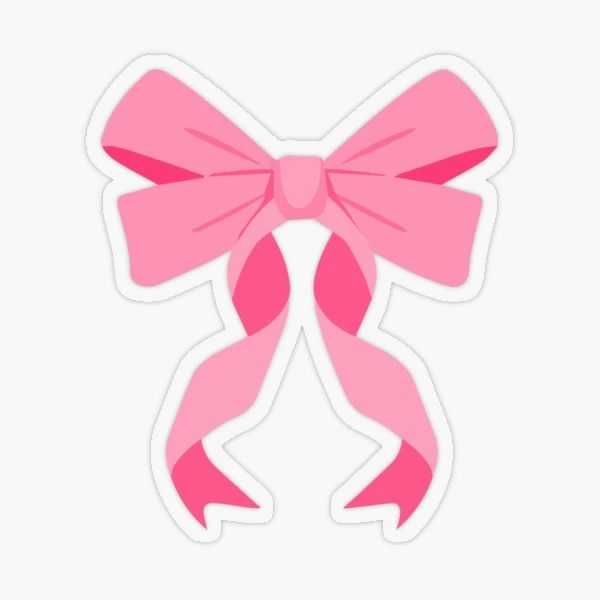 Cute Pink Bow Sticker for Sale by The Sticker Shop