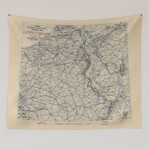Item preview, February 5 1945 World War II HQ Twelfth Army Group situation map designed and sold by allhistory.