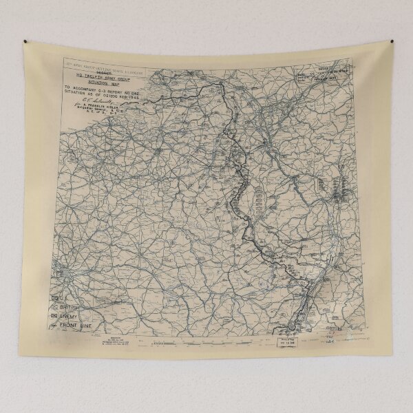 Item preview, February 2 1945 World War II HQ Twelfth Army Group situation map designed and sold by allhistory.