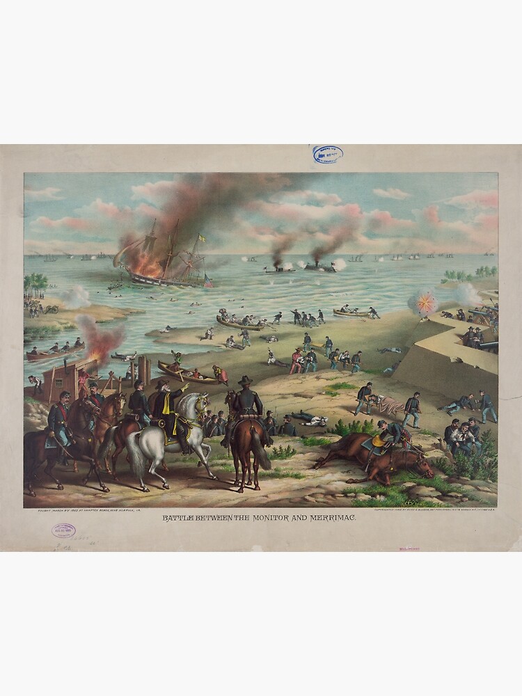 "Battle between the Monitor and Merrimack (March 9th 1862)" Poster for