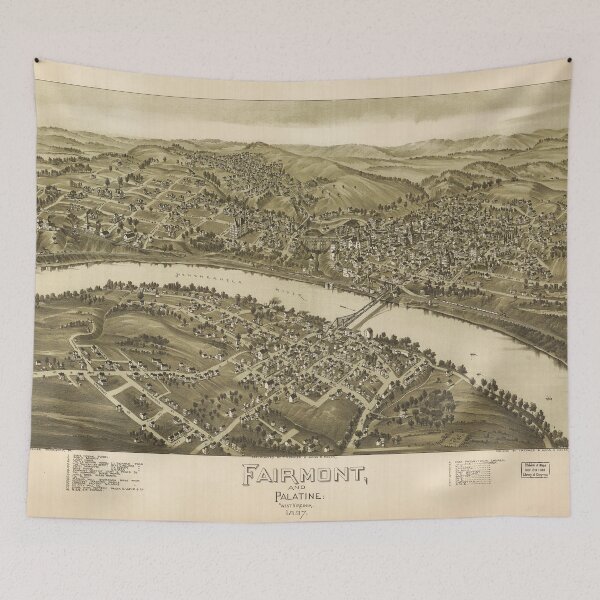 Item preview, Map of Fairmont and Palatine West Virginia (1897) designed and sold by allhistory.