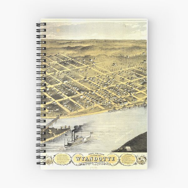Item preview, Bird's eye view of Wyandotte, Wyandotte Co., Kansas (1869) designed and sold by allhistory.