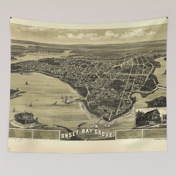 Item preview, Bird's Eye View if Onset Bay Grove, Wareham, Massachusetts (l885) designed and sold by allhistory.