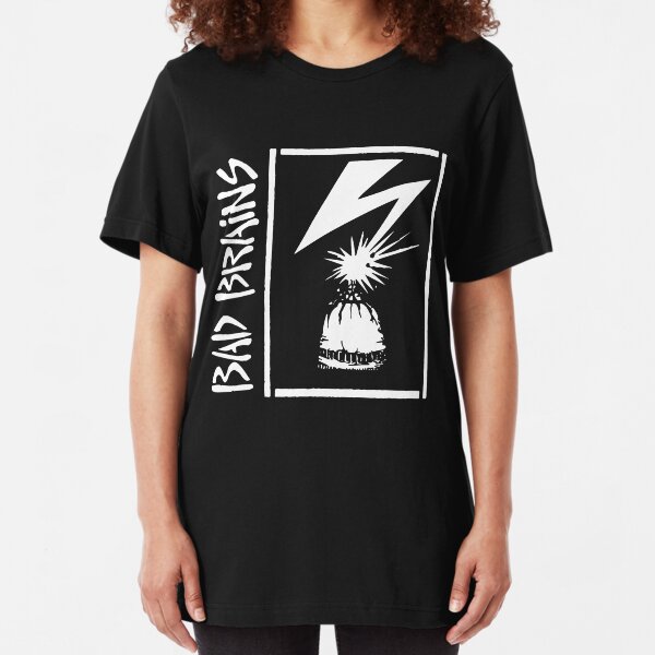 Band Stencil - White Slim Fit T-Shirt