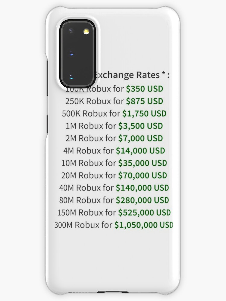 Devex Rates Case Skin For Samsung Galaxy By Steadyonrbx Redbubble - exchanging 300m robux for money
