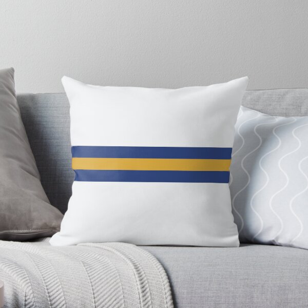 Leeds United Retro 1994 Home Jersey White Yellow Blue Bar Design Throw Pillow
