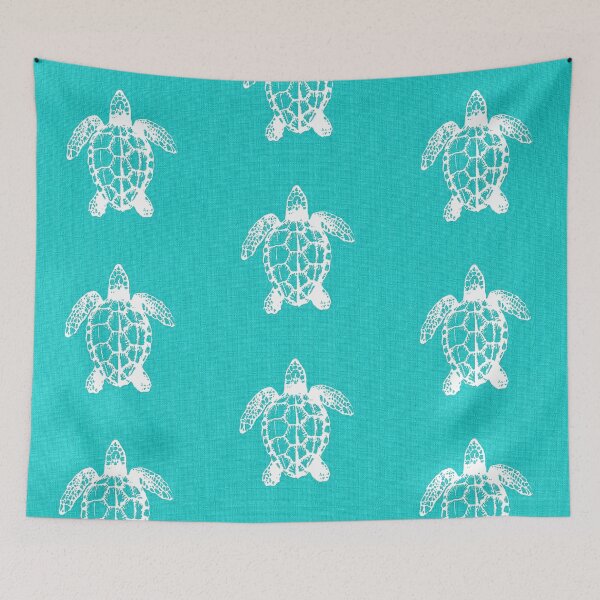 Item preview, Aqua Blue with White Turtle designed and sold by Greenbaby.
