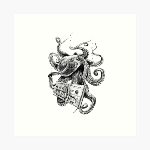 Artikel-Vorschau von Kraken mit analogem Synthesizer, designt und verkauft von soundsociety.