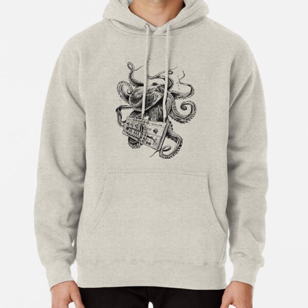 Kraken With Analog Synthesizer Pullover Hoodie