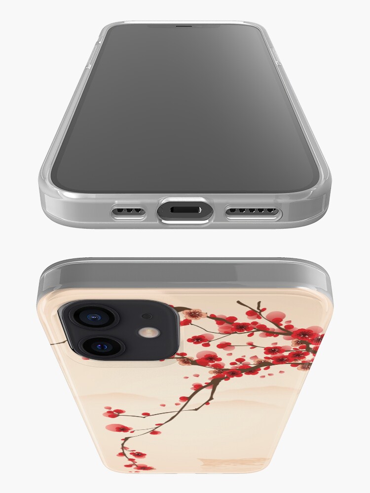 Alternate view of Whimsical Red Cherry Blossom Tree iPhone Case & Cover