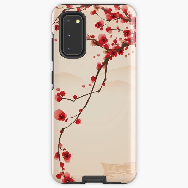 Whimsical Red Cherry Blossom Tree Samsung Galaxy Tough Case