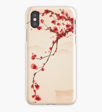 Whimsical Red Cherry Blossom Tree iPhone Case