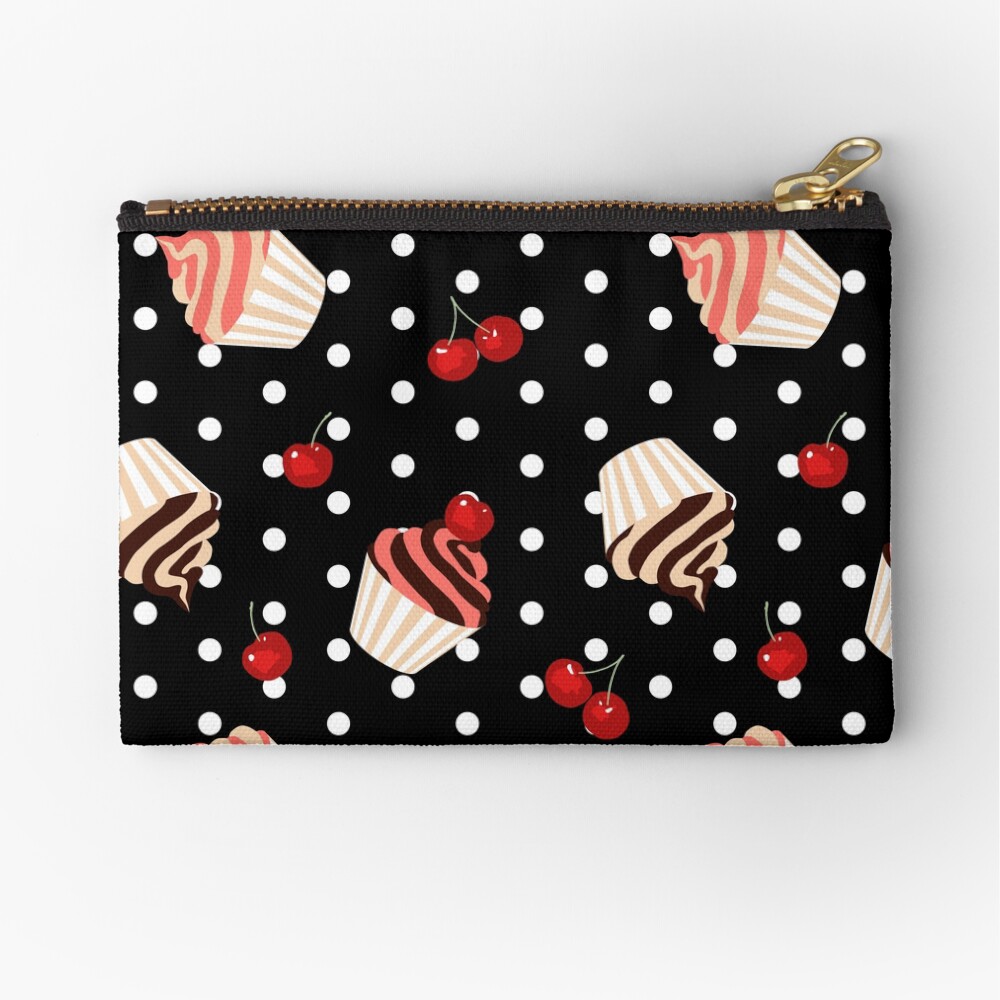Rockabilly Cherry Cupcakes Zipper Pouch