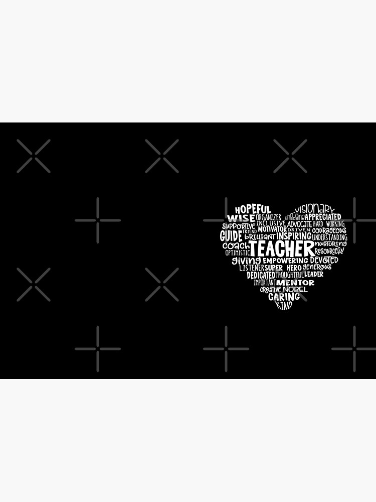 Thumbnail 3 of 3, Journal, TEACHER Word Cloud Heart in White Text designed and sold by jitterfly.