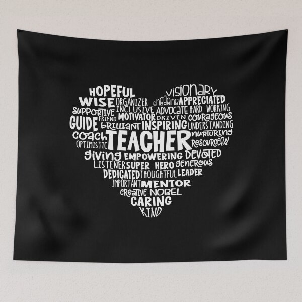 Item preview,  TEACHER Word Cloud Heart in White Text designed and sold by jitterfly.