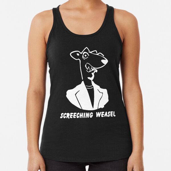Band Stencil - White Racerback Tank Top