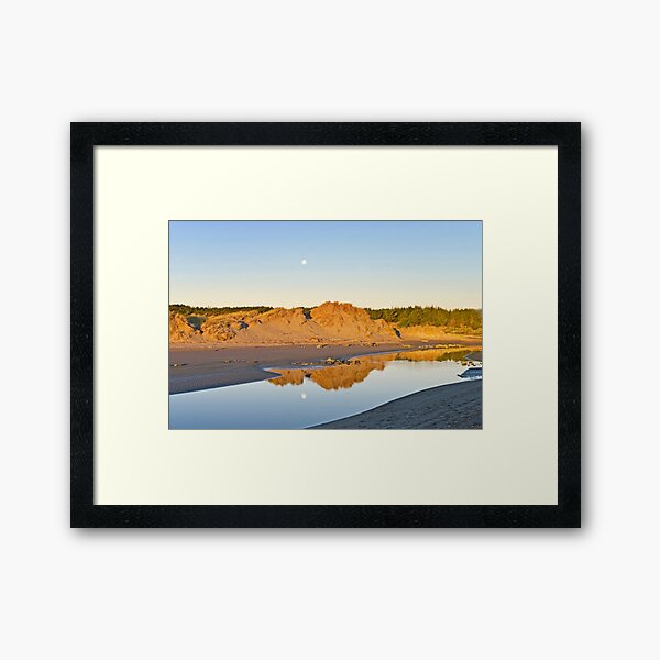 Green Corn Moon Over Silent Water Framed Art Print