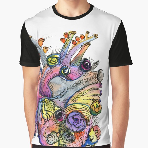 Biotic Aortic - Heart with Blooms Graphic T-Shirt
