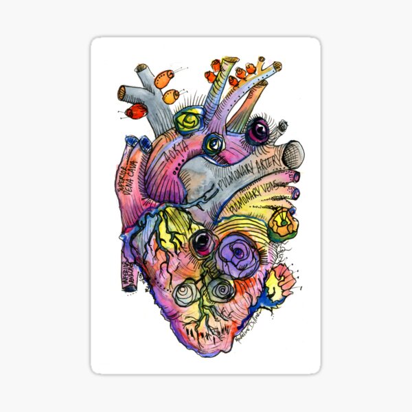 Biotic Aortic - Heart with Blooms Sticker
