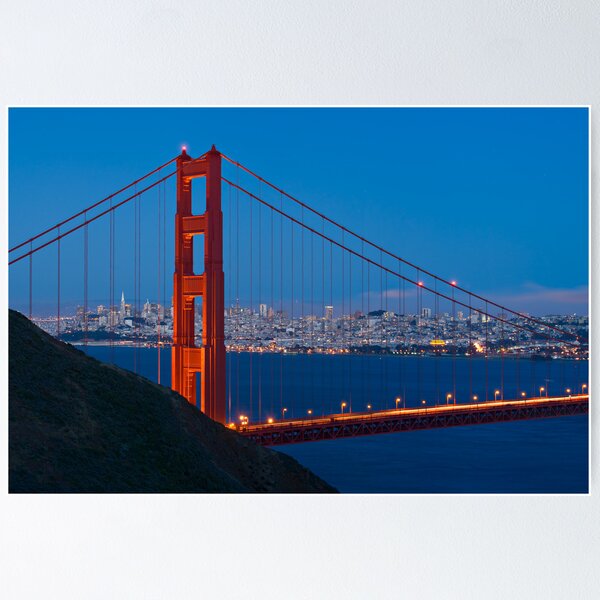 San Francisco through the Golden Gate Bridge Poster
