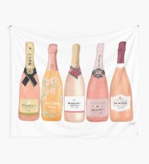 Rose Champagne Bottles Tapestry