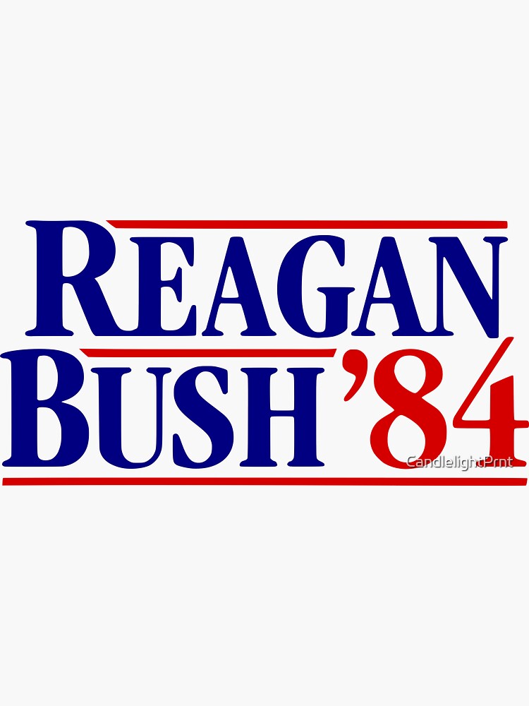 Reagan Bush 84 Campaign Sticker Sticker For Sale By Candlelightprnt