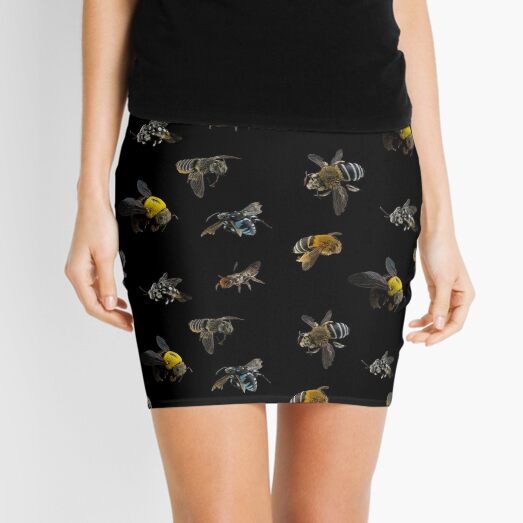 Native Australian Bees pattern Mini Skirt