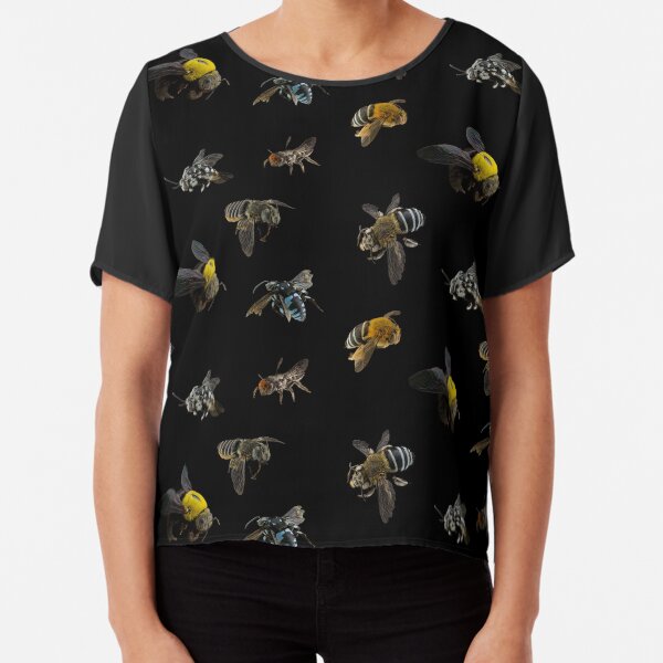 Native Australian Bees pattern Chiffon Top