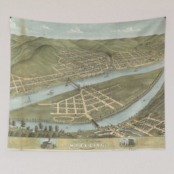 Item preview, Bird's eye view of the City of Wheeling West Virginia (1870) designed and sold by allhistory.