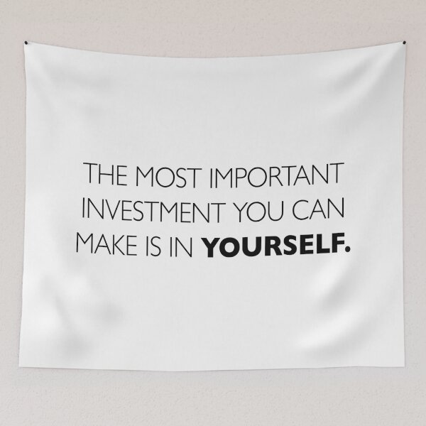 Item preview, Most important investment motivational inspirational quote designed and sold by Red Arts.