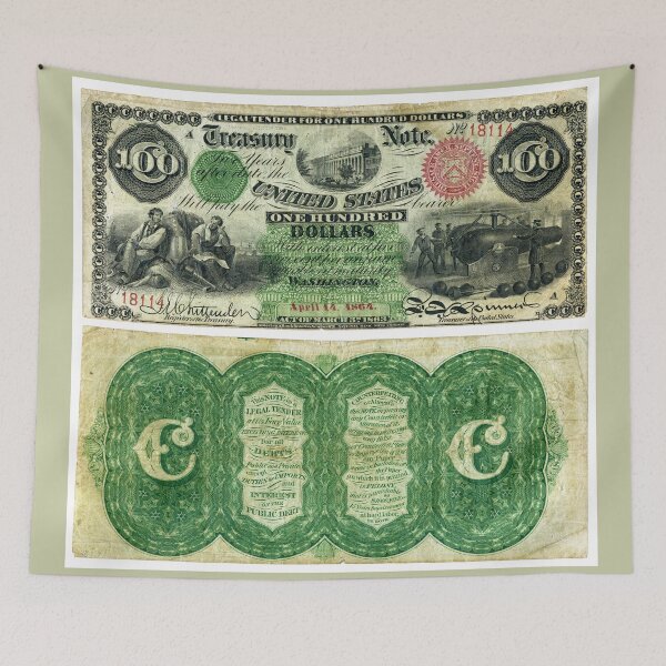 Aperçu de l'œuvre $100 (One Hundred Dollars) two-year Interest Bearing Note (1864) créée et vendue par allhistory.