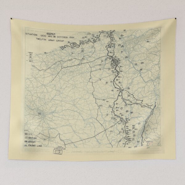 Item preview, October 30 1944 World War II HQ Twelfth Army Group situation map designed and sold by allhistory.