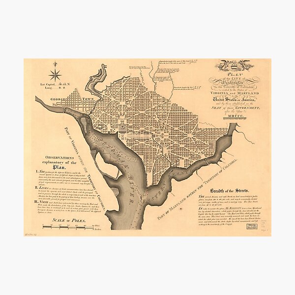 Item preview, Map of Washington D.C. (1886) designed and sold by allhistory.