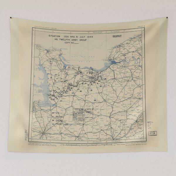 Item preview, July 31 1944 World War II HQ Twelfth Army Group situation map designed and sold by allhistory.