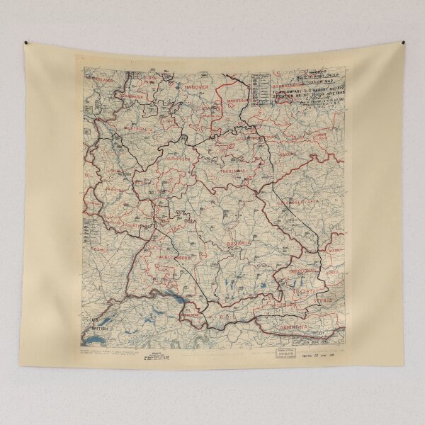 Item preview, June 12 1945 World War II HQ Twelfth Army Group situation map designed and sold by allhistory.