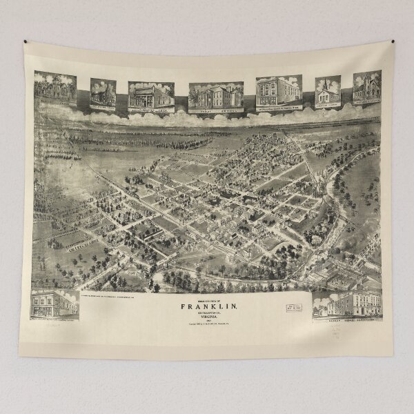 Item preview, Birds eye view Franklin Southampton Co. Virginia (1907) designed and sold by allhistory.