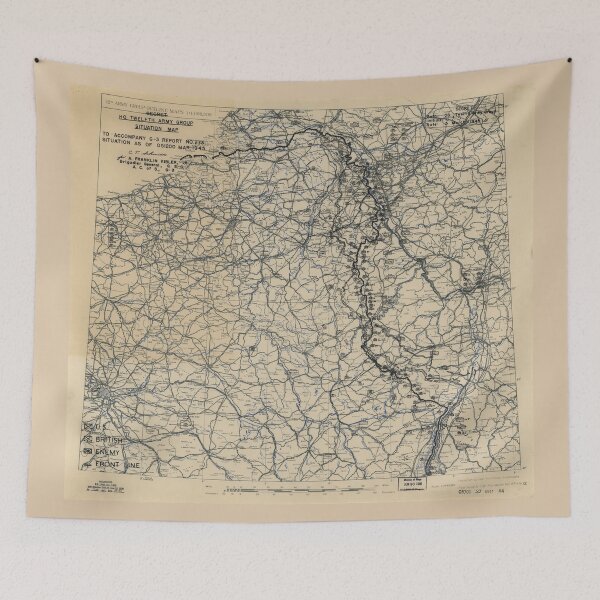 Item preview, March 5 1945 World War II HQ Twelfth Army Group situation map designed and sold by allhistory.