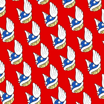 Artwork thumbnail, Blue Shell Red Pattern by maplefoot