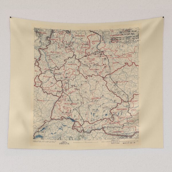 Item preview, June 23 1945 World War II HQ Twelfth Army Group situation map designed and sold by allhistory.