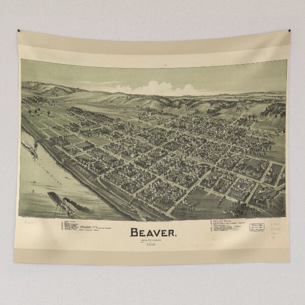 Item preview, Aerial View of Beaver, Pennsylvania (1900) designed and sold by allhistory.