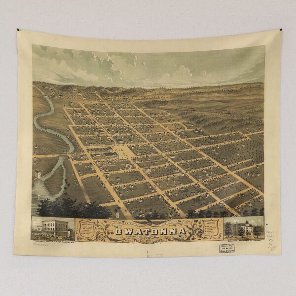 Item preview, Bird's eye view of Owatonna, Steele County, Minnesota (1870) designed and sold by allhistory.