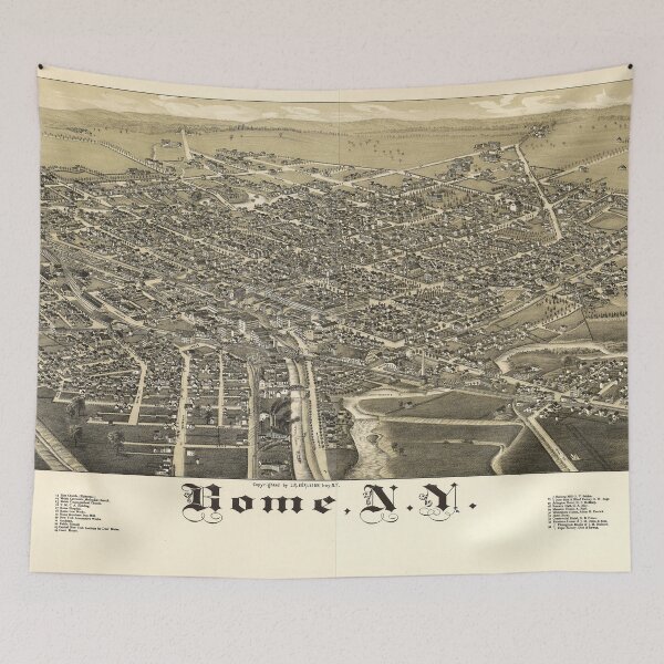 Item preview, Panorama View of Rome New York (1886) designed and sold by allhistory.