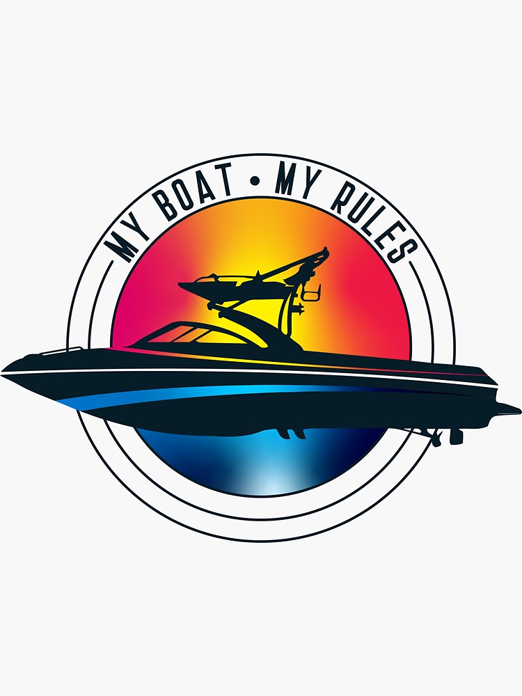Wakeboard boat My Boat My Rules Wakeboarding T-shirt by cored9