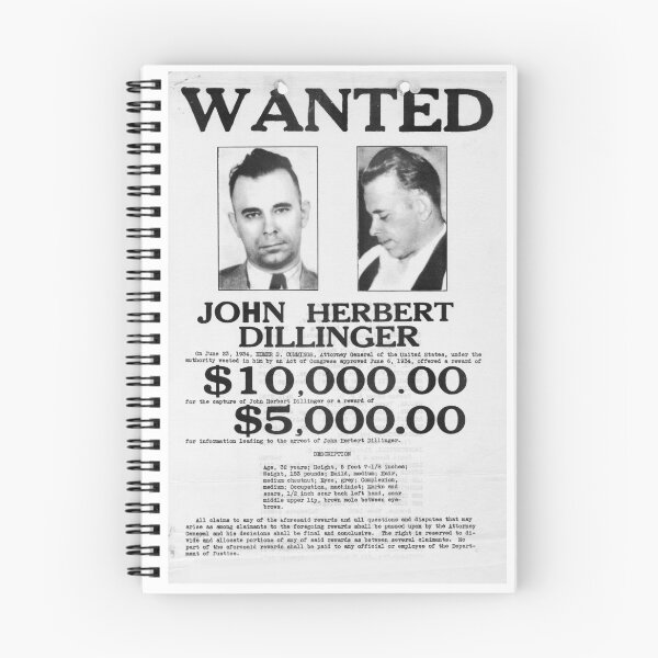 Item preview, 1934 Wanted Poster for Gangster John Dillinger  designed and sold by allhistory.