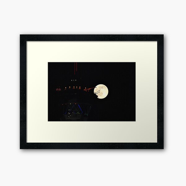 Full Moon & Stratosphere Tower Framed Art Print