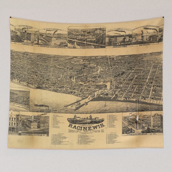 Item preview, Racine Wisconsin county seat of Racine County (1883) designed and sold by allhistory.
