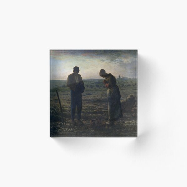 The Angelus By Jean Fran Ois Millet 1857 1859 Acrylic Block By   Abf,4x4,x600 Bg,f8f8f8.u2 