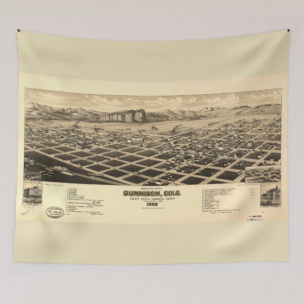 Item preview, Bird's eye view of Gunnison Colorado (1882) designed and sold by allhistory.