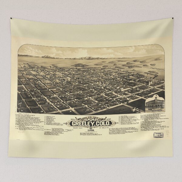 Item preview, Bird's eye view of Greeley Colorado (1882) designed and sold by allhistory.
