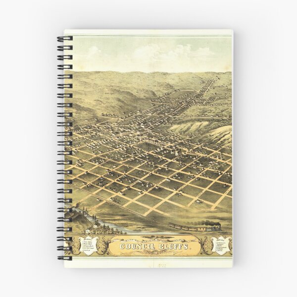 Item preview, Bird's eye view of the city of Council Bluffs Iowa (1868) designed and sold by allhistory.